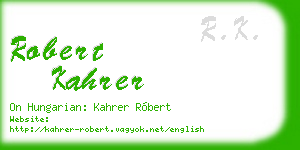 robert kahrer business card